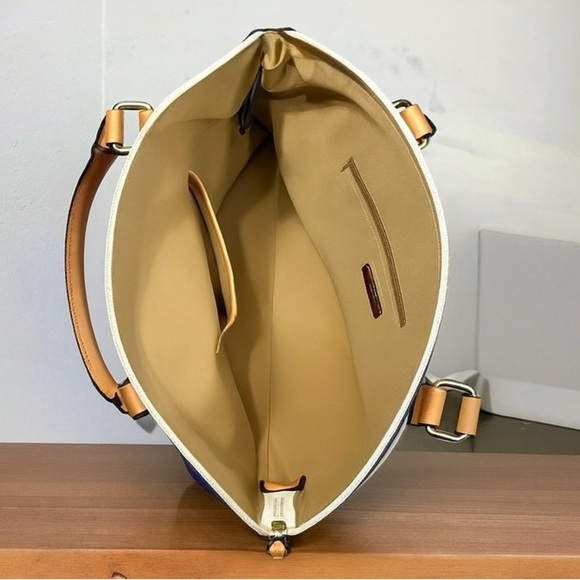 Giani Bernini Multicolor Striped Tote Bag NWOT Faux Leather Handles, Zip Closure - Picture 3 of 3